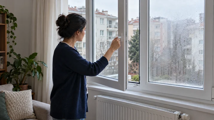 Cam buğulanmasına karşı pencere havalandırma