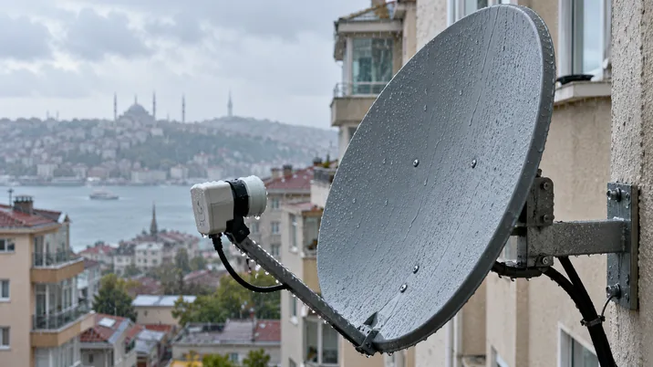 Yağmurda çanak anten